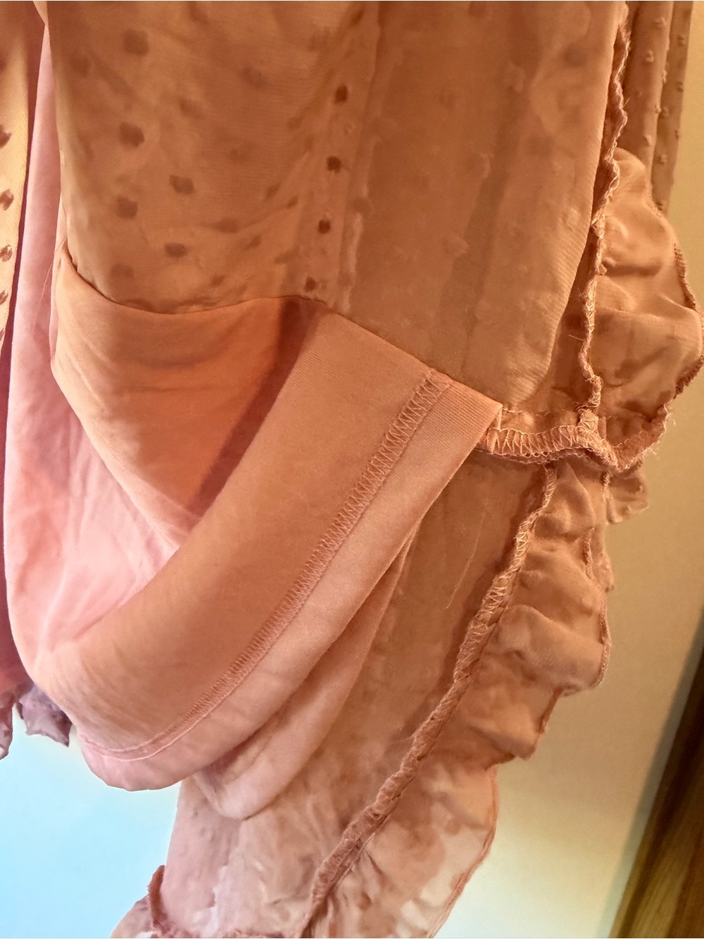 Boohoo Dusty Pink Swiss Dot Mini Dress - Picture 8 of 10